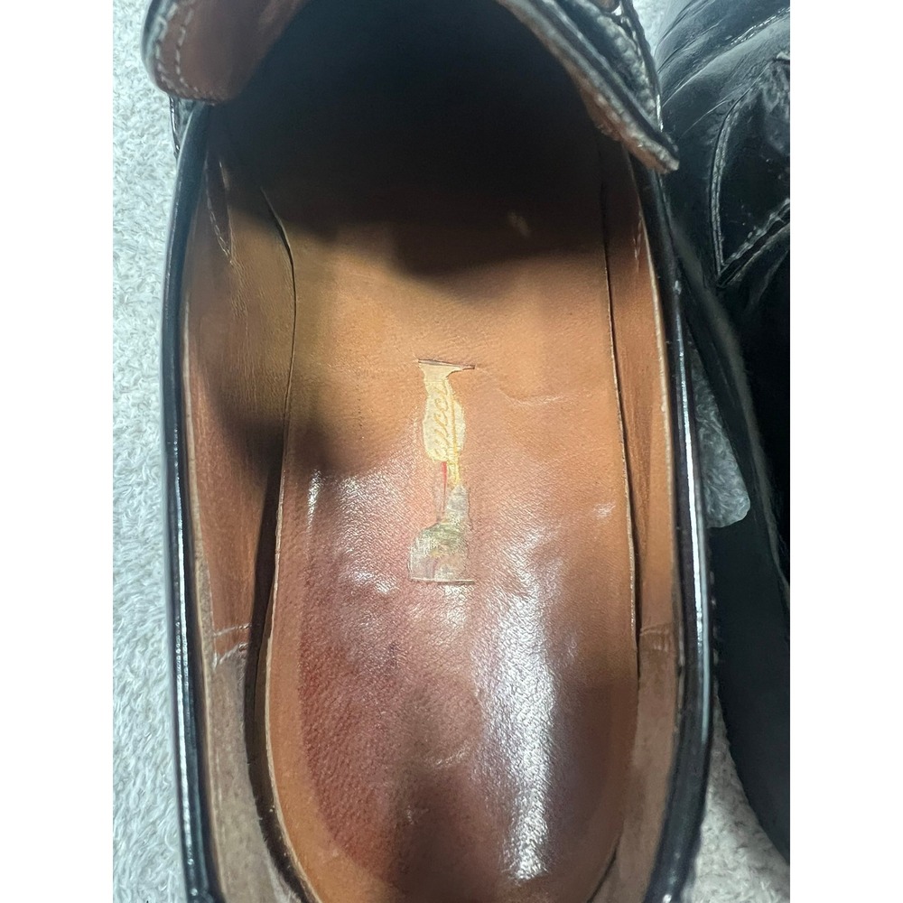 Gucci‎ Vintage Mens Horsebit Loafers Black Patent Leather Size 41.5 M Italy - Picture 7 of 11